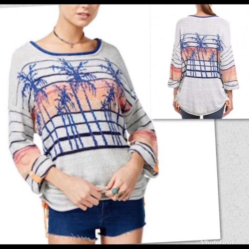 Free People Palm Breeze Graphic Sweater